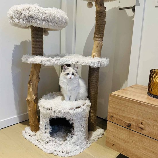 Arbre à chat MARSEILLE LONG HAIR PLUCHE 49x49x122cm beige