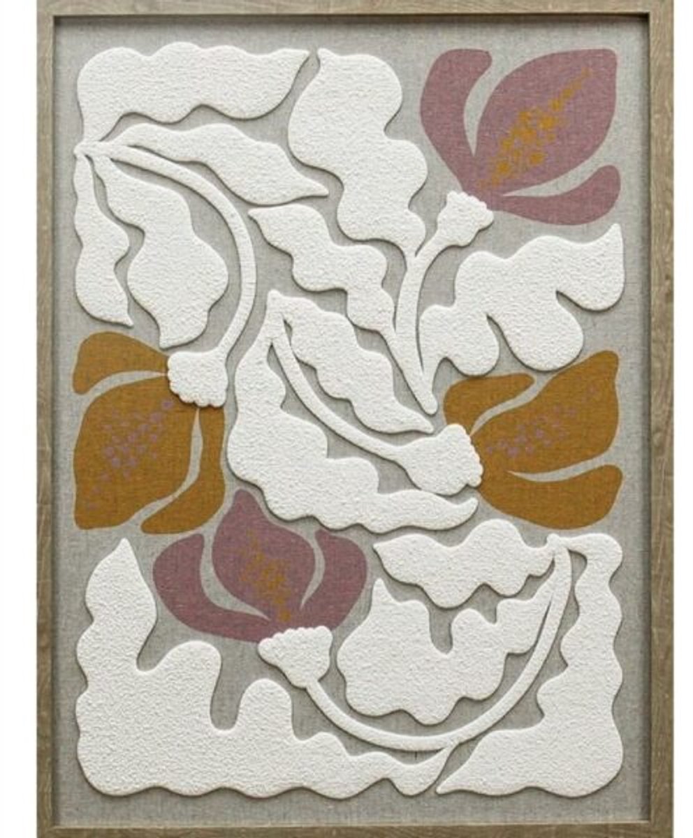 Homebound by KY Schilderij Floral Relief Seventies Style