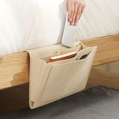Jumada's - Organiseur de rangement pour lit ou canapé - Porte-revues - Accessoire de table de chevet - Feutre - 27 x 21 x 10 cm - Beige