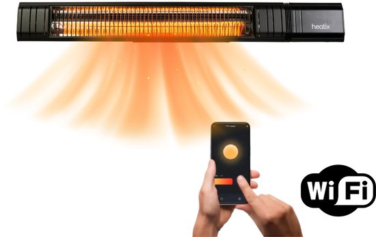 Heatix SMART Terrasverwarmer Elektrisch - Heater Terrasverwarmer - Infrarood - Hangend - 2500W - App - 9 standen
