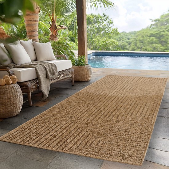 Timber Style Buitenkleed – Indoor & Outdoor, Jute-Look Vloerkleed ...