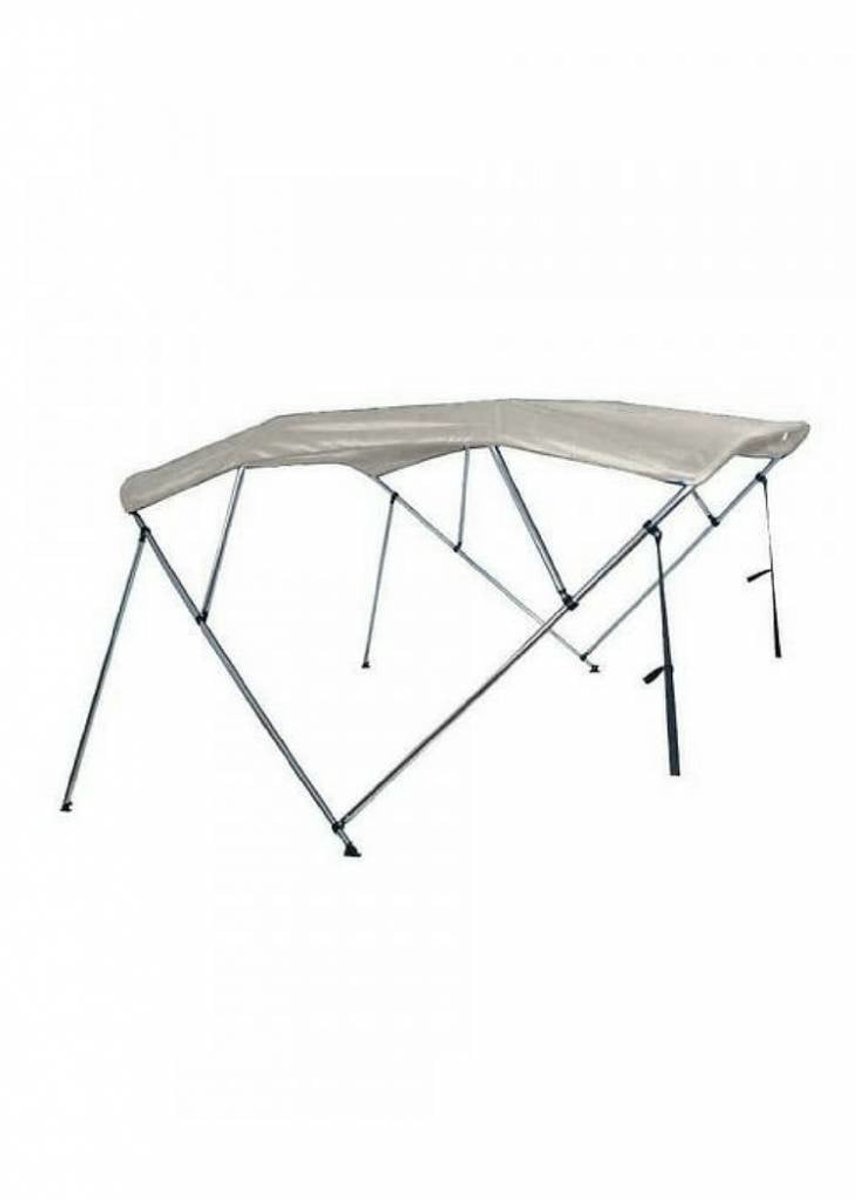 BREG Biminitop | Aluminium 4-boogs | Breedte 246 <> 261 cm - Hoogte 137 cm - Grijs doek
