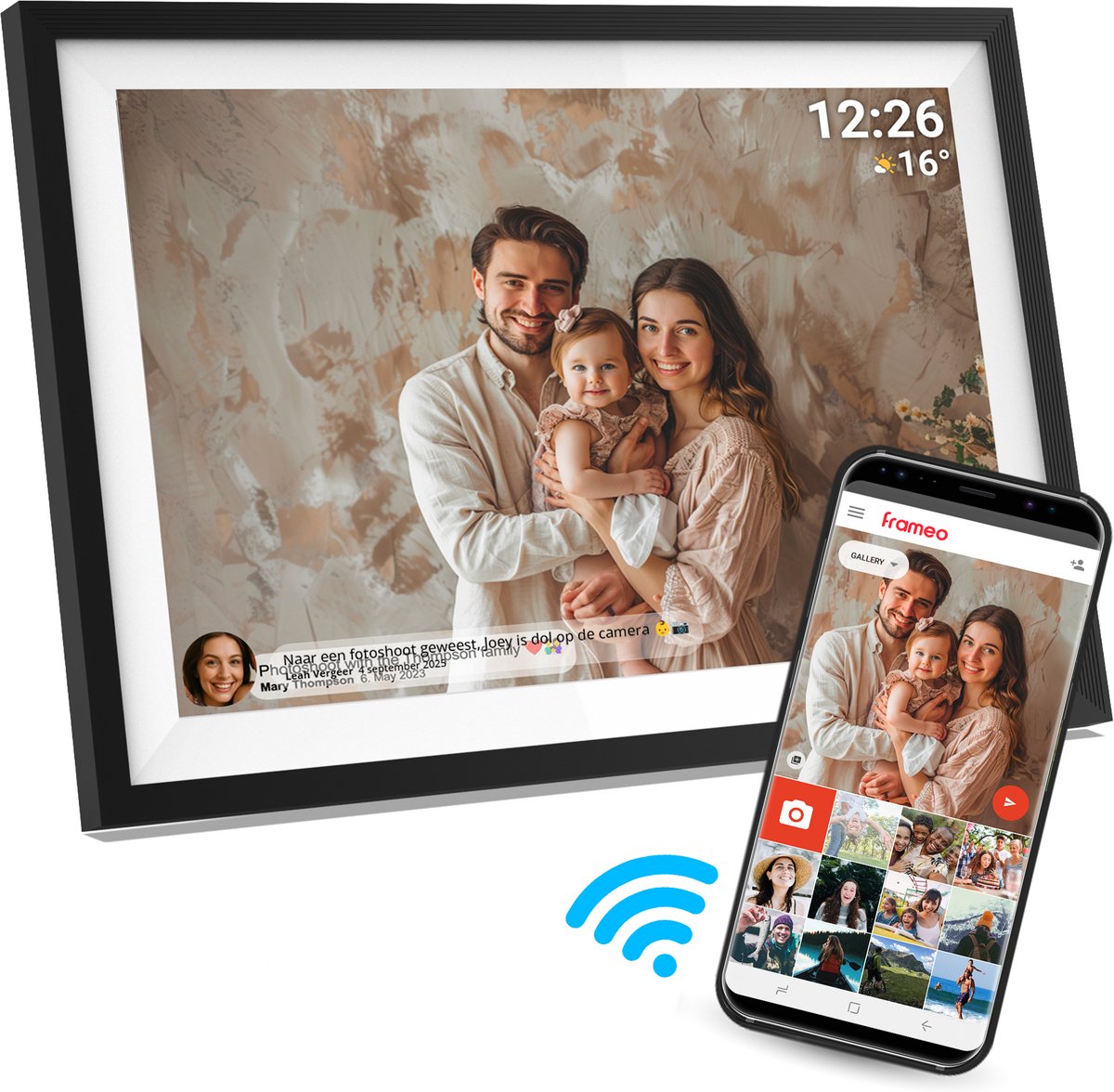 Denver Digitale Fotolijst 10.1 inch - HD - Frameo App - Fotokader - WiFi - IPS Touchscreen - 16GB - PFF1016