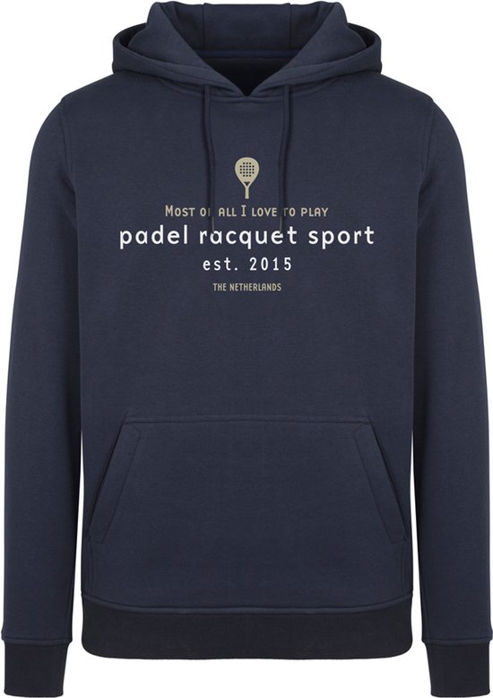 Donkerblauwe unisex padel hoodie