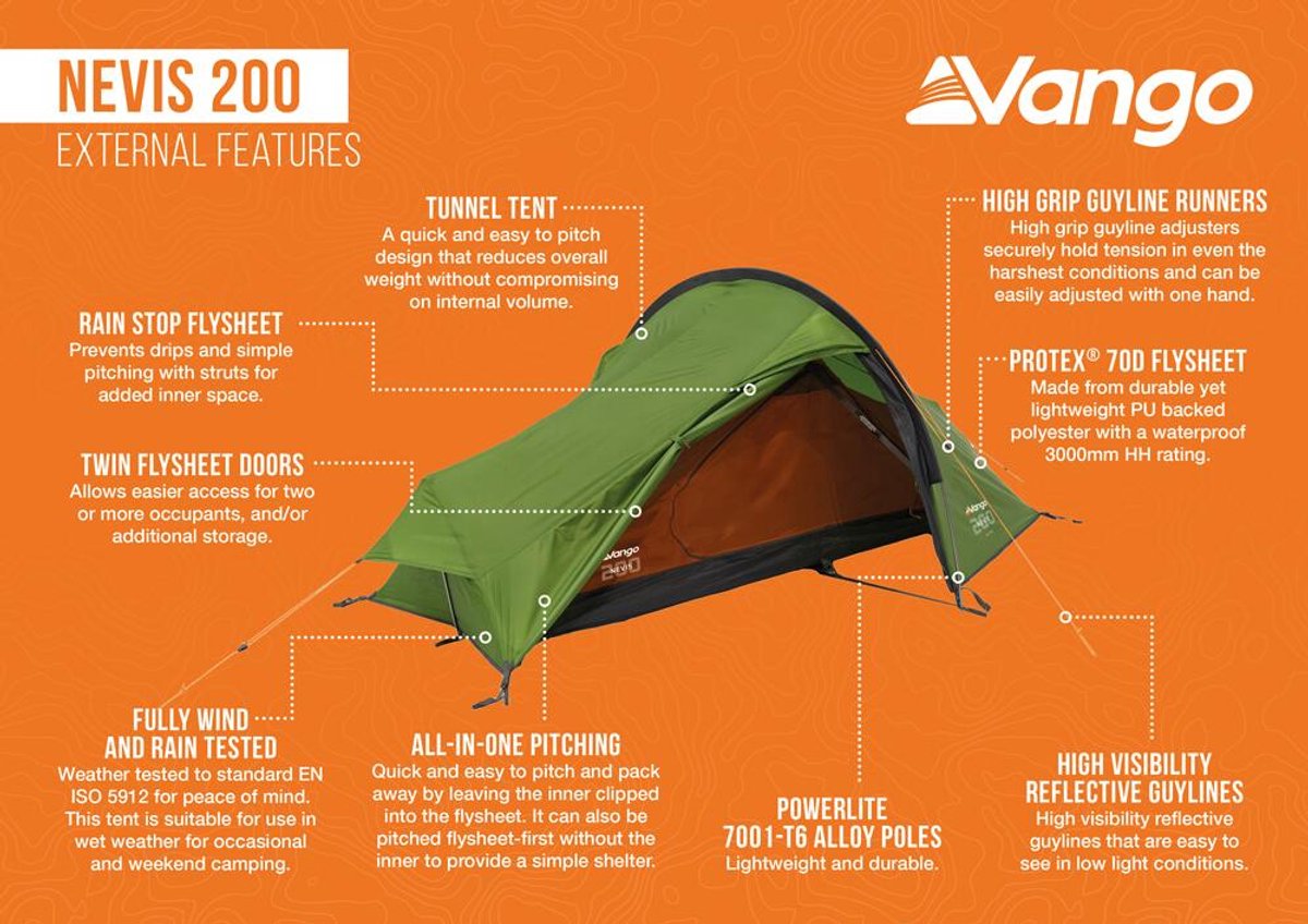 Vango Exedra 200 - Forest Green - Koepeltent - Lichtgewicht