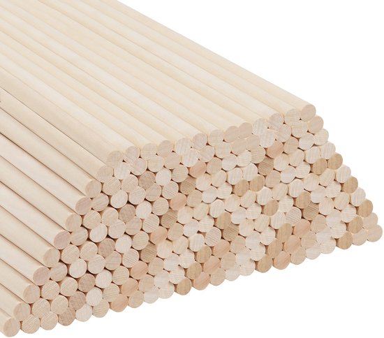100 Stuks Balsahout Sticks 0.16x0.16x12Inch Hout Strips Balsa Vierkant Houten Deuvels Hardhout Onvoltooide Houten Sticks for Ambachten DIY Projecten Modellen Maken