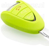 Autosleutel Hoesje geschikt voor Porsche - SleutelCover - Silicone Autosleutel Cover - Sleutelhoesje Lime groen