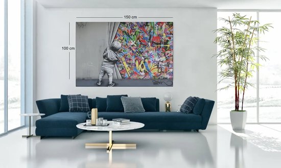 Peinture sur toile - Graffiti Art - Banksy - 150x100x2 cm