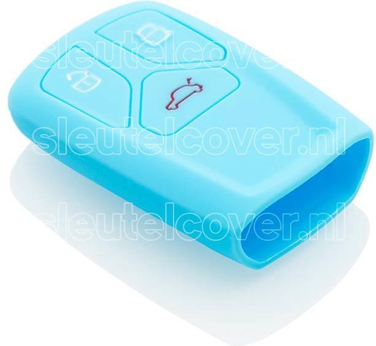 Autosleutel Hoesje geschikt voor Audi - SleutelCover - Silicone Autosleutel Cover - Sleutelhoesje Lichtblauw