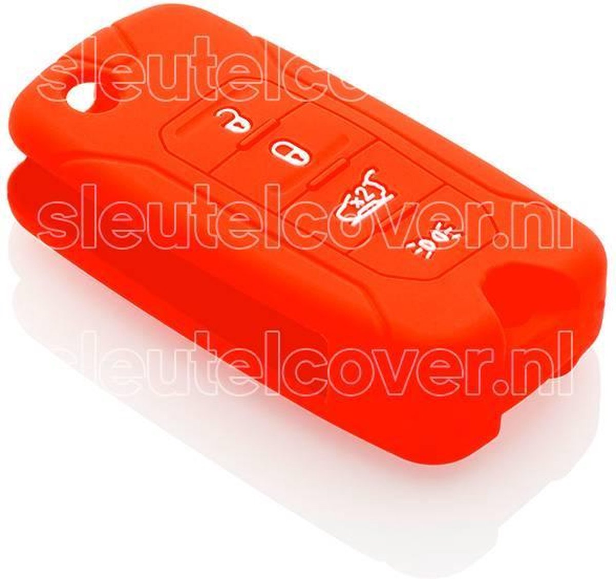 Autosleutel Hoesje geschikt voor Jeep - SleutelCover - Silicone Autosleutel Cover - Sleutelhoesje Rood