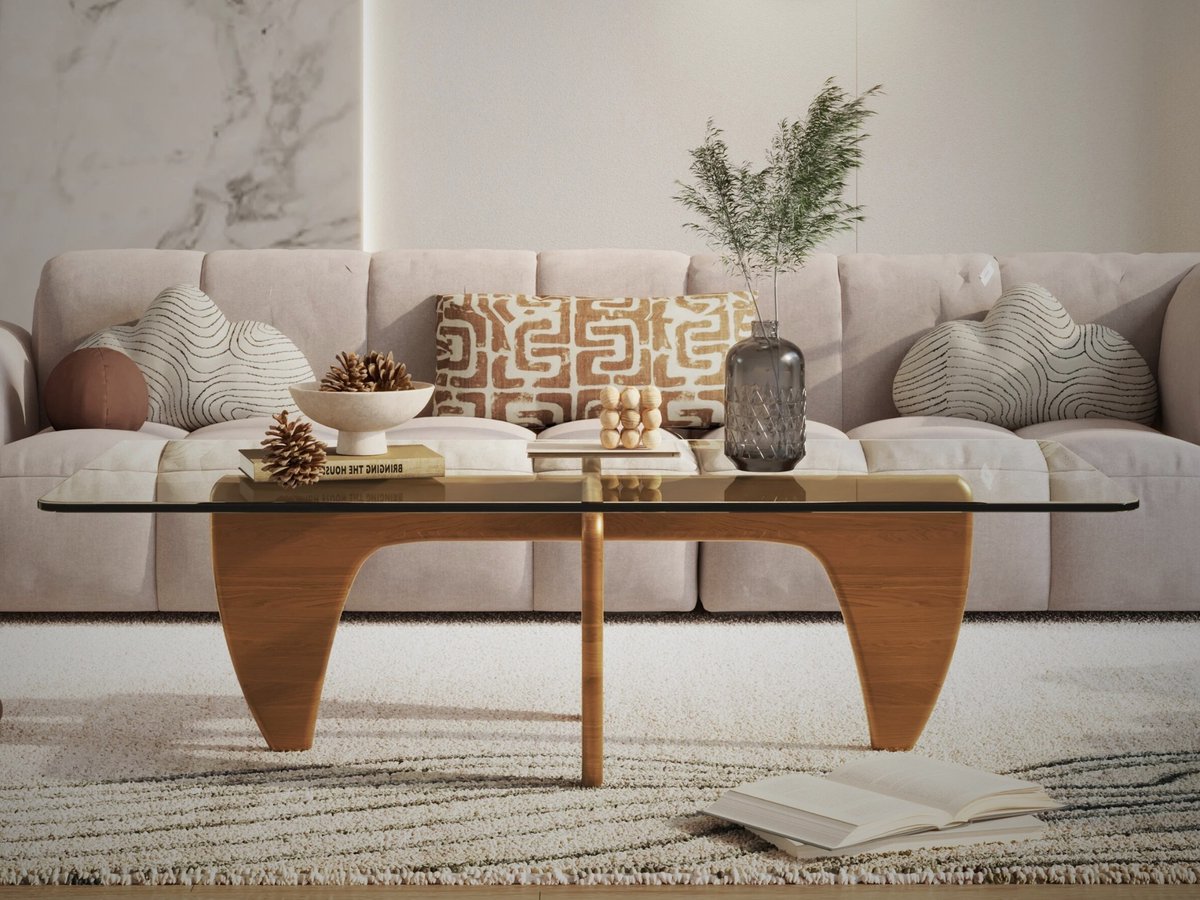 Salontafel - Eiken Hout - Glas - Design Tafel - Coffee table - Koffietafel