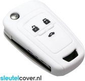 Autosleutel Hoesje geschikt voor Chevrolet - SleutelCover - Silicone Autosleutel Cover - Sleutelhoesje Wit