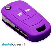 Autosleutel Hoesje geschikt voor Opel - SleutelCover - Silicone Autosleutel Cover - Sleutelhoesje Paars