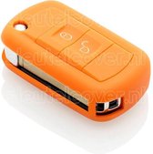 Autosleutel Hoesje geschikt voor Land Rover - SleutelCover - Silicone Autosleutel Cover - Sleutelhoesje Oranje