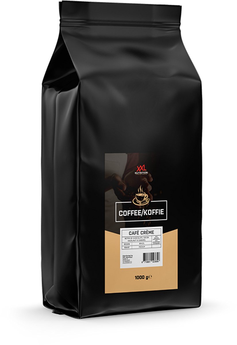 Goedkoopste XXL Nutrition - Coffee Koffiebonen Café Crčme - Heerlijke Koffieblend met Caffeďne - 1 Zak Koffie Bonen ŕ 1000 Gram