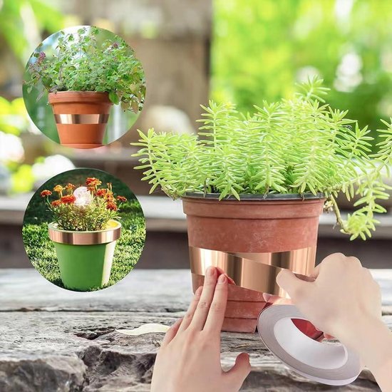 Kopertape Tegen Slakken,Koperfolie Plakband 50 * 20M Slakkenbescherming voor Planten,EMI Koperen Tape,Slakkenkorrels voor de Tuin,Slakkenafweer