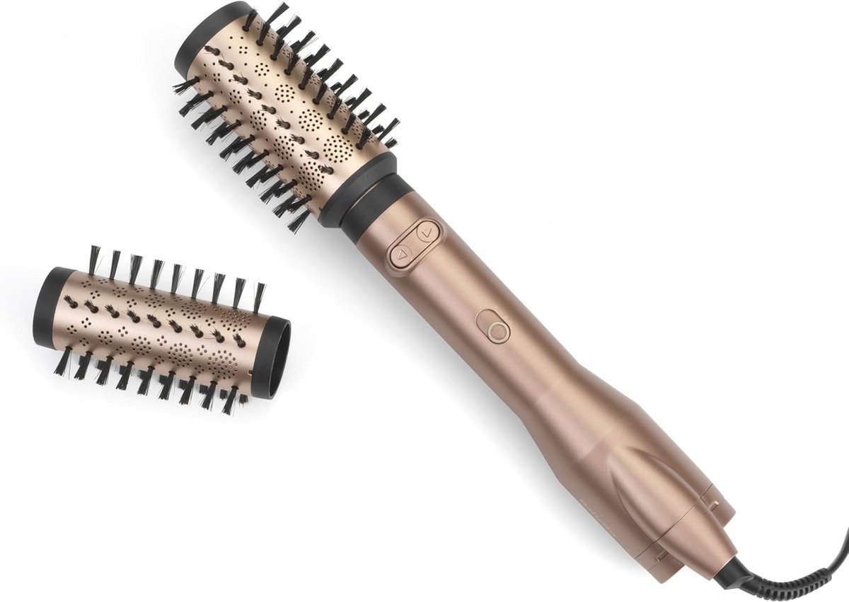 Draaiende Föhnborstel voor Volumineus Haar - 2 Roterende Opzetstukken, Airstyler met Coolshot, Lichtgewicht en Ionische Anti-Frizz