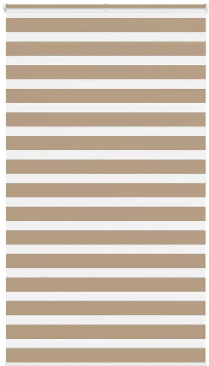 vidaXL Zebra - Blind - 130x200 - cm - stofbreedte - 125,9 - cm - polyester - zandbruin