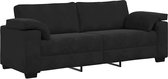 Bol.com vidaXL - 3-zitsbank - 178 - cm - fluweel - zwart aanbieding