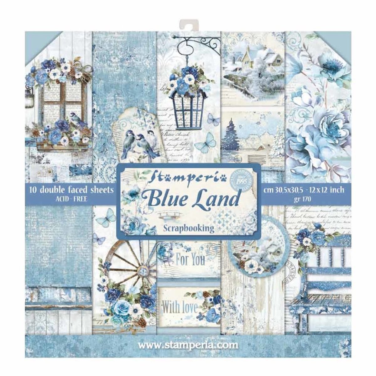 Stamperia - Blue Land 12x12 Inch Paper Pack (SBBL47)