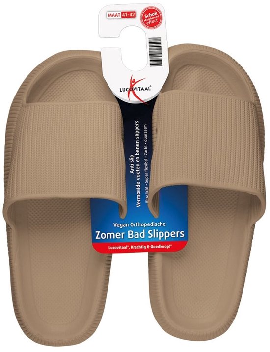 Lucovitaal Orthopedische Zomer Badslippers (Taupe) maat 41-42 bol