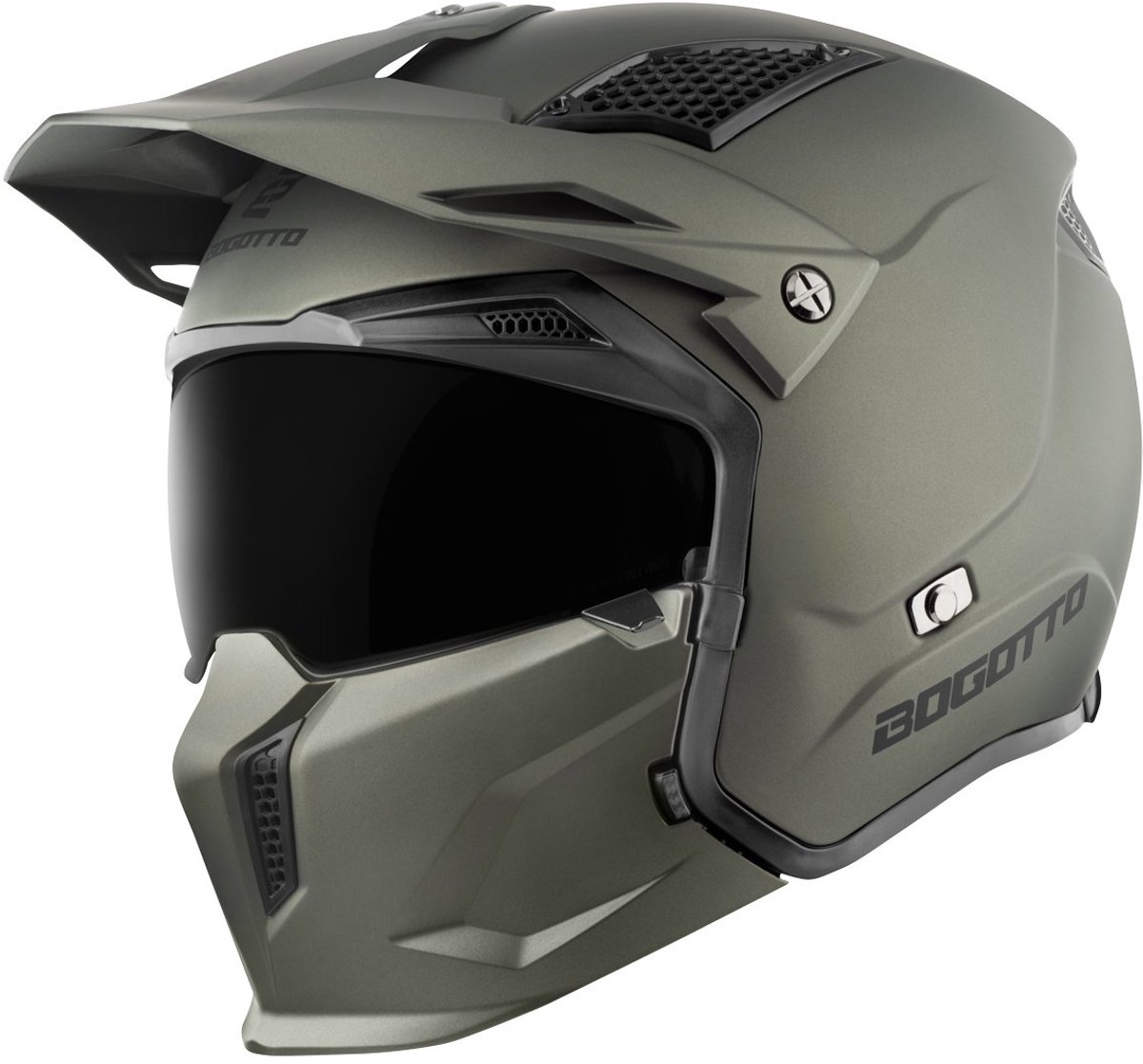 Bogotto Radic 22.06 Mat Groen Motorhelm - Maat XL - Helm