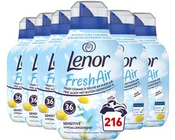 Lenor Wasverzachter Fresh Air Sensitive 36 Wasbeurten - 6 x 504 ml - Voordeelverpakking