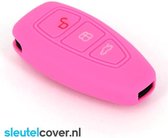 Autosleutel Hoesje geschikt voor Ford - SleutelCover - Silicone Autosleutel Cover - Sleutelhoesje Roze