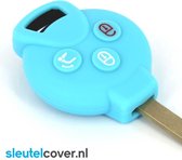 Autosleutel Hoesje geschikt voor Smart - SleutelCover - Silicone Autosleutel Cover - Sleutelhoesje Lichtblauw