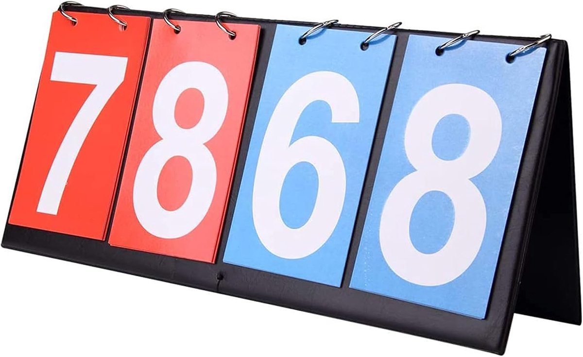 Scorebord - 4 -cijferig scorebord flip scoreborden draagbare flip scorebord scorebordnummers voor sport tafeltennis basketbal volleybal binnen buiten