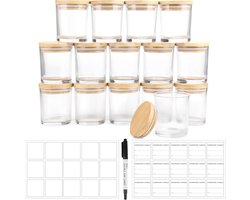 170 ml Glazen Kaarsen Potten met Deksels - 15 Pak voor DIY Kaarsmaken en Hobbyprojecten