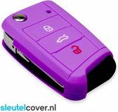 Autosleutel Hoesje geschikt voor Volkswagen / VW - SleutelCover - Silicone Autosleutel Cover - Sleutelhoesje Paars