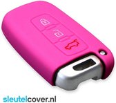Autosleutel Hoesje geschikt voor Kia - SleutelCover - Silicone Autosleutel Cover - Sleutelhoesje Roze