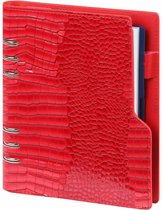 1016-62 Compact A5 organizer 2022-2023-2024 gloss croco rood