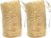 Elicious® - Loofah - Body Scrub Rol - Set van 2 stuks - 100% Natuurlijk - Plantaardig - Biologisch Afbreekbaar - Badspons - Douchespons - Natuurspons - Scrub - Peeling - Plasticvrij - Duurzaam - Dierproefvrij - Vegan - Herbruikbaar