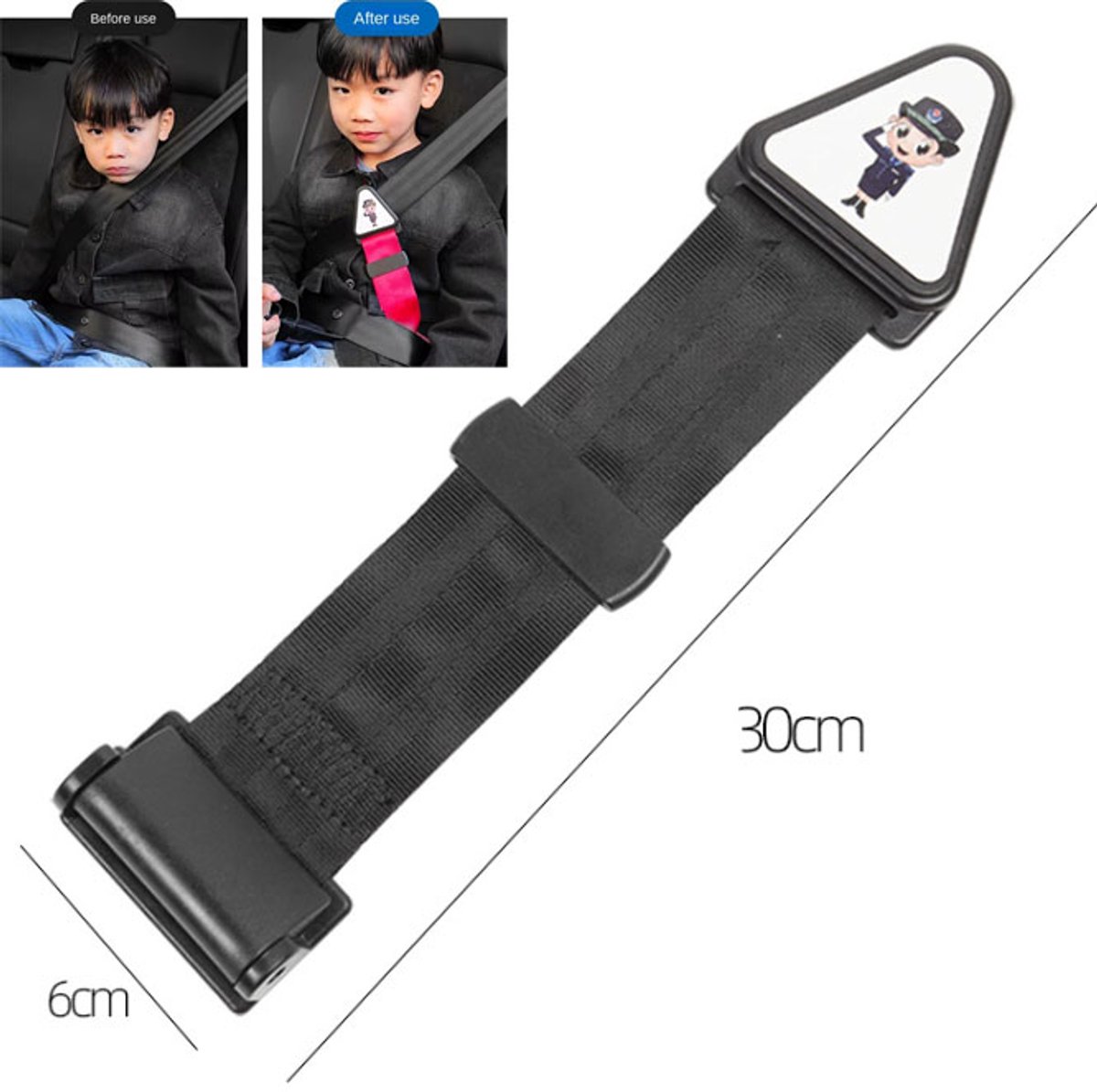 Image of Actie4you® - Gordelspanner voor Kinderen - Gordelbeschermer Tegen Snijden in de Nek - Gordelclip - Gordelversteller – Gordel Verlenger - Gordelklem voor Kinderen – Zwart