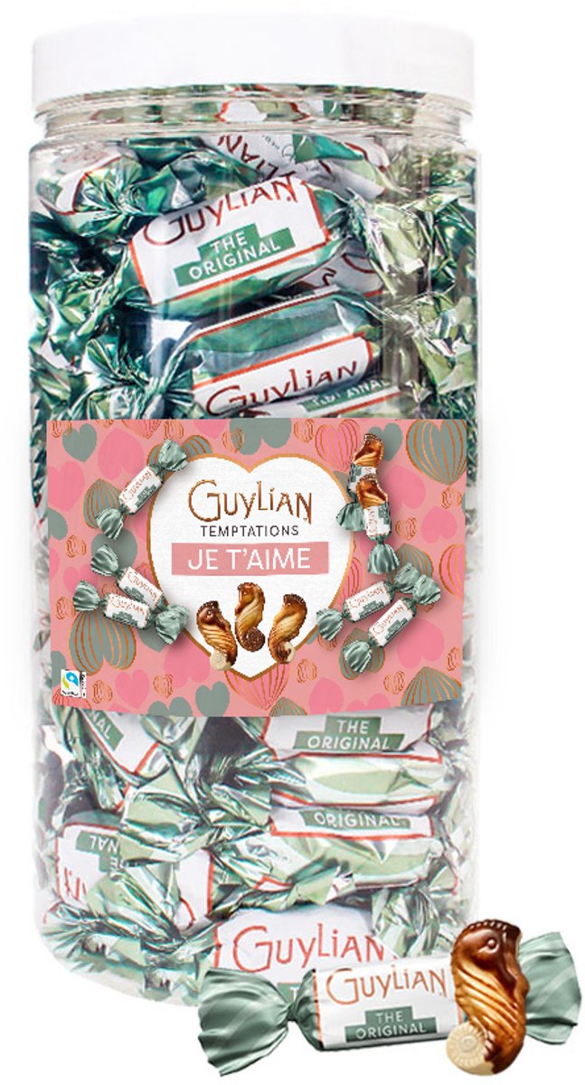 Guylian Temptations Original chocolade - "Je t'aime" - melkchocolade met praliné - valentijnscadeau - 750g
