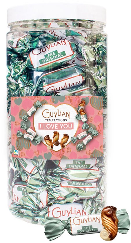 Guylian Temptations Original chocolade - "I love you" - melkchocolade met praliné - valentijnscadeau - 750g