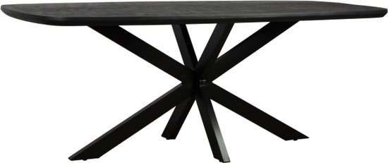 Table à manger ovale Colorado en bois de manguier 300x110 cm - Zwart