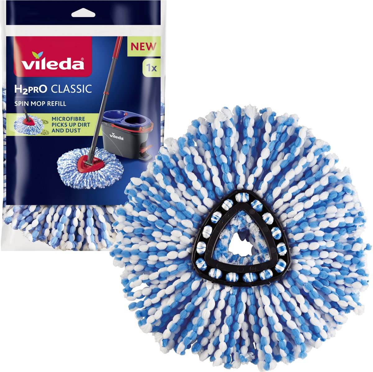 Goedkoopste Vileda H2Pro Spin Mop Vervanging - 1 per verpakking - Geschikt voor Vileda H2Pro Spin Mop-systeem - Voor harde vloeren