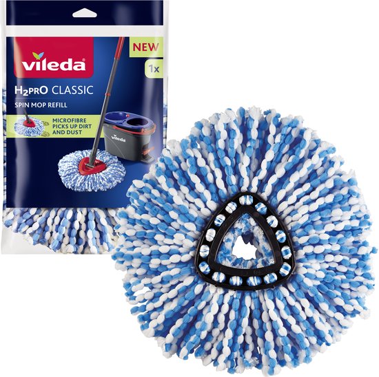 Vileda H2Pro Spin Mop Vervanging - 1 per verpakking - Geschikt voor Vileda H2Pro Spin Mop-systeem - Voor harde vloeren