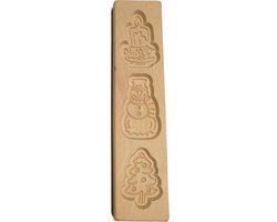 Speculaasplank Kerst - Kaars, Sneeuwpop, Kerstboom - Habitas4U