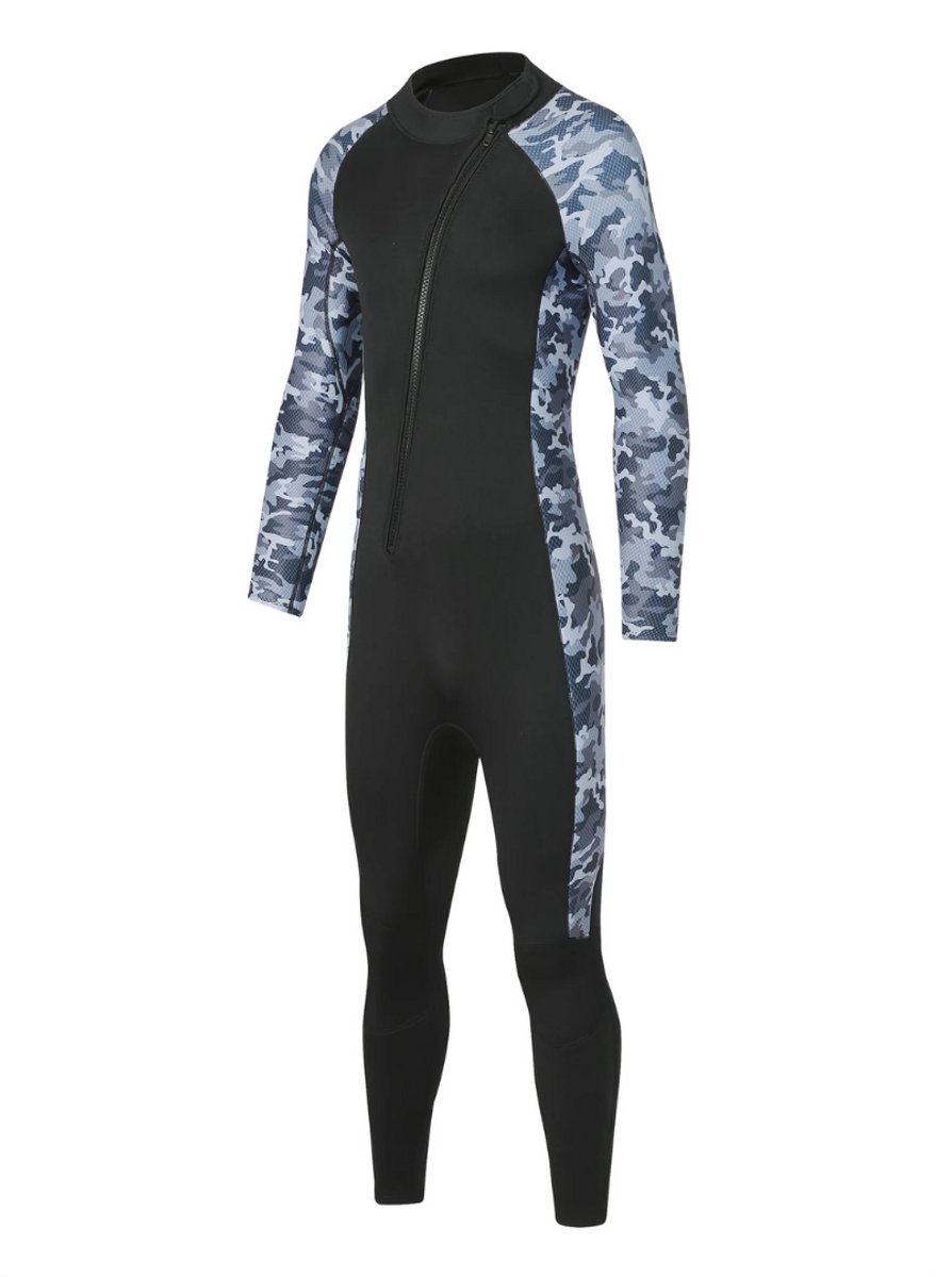 Bovista Wetsuit Heren Swimsuit Shorty Surfpak Duikpak Lange Mouw Zwemsuit Donkergrijs