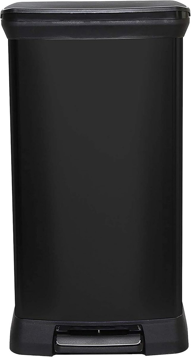 Gerecycled Keuken Pedaal Touch Deco Prullenbak 50 Liter - Zwart