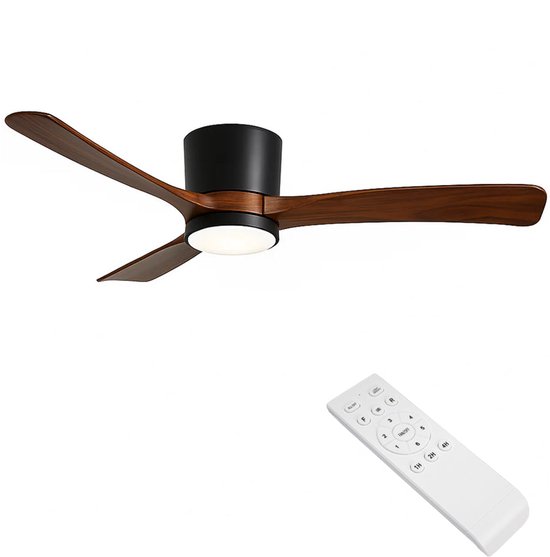 LED Plafondventilator met verlichting | Zwart | 18W | 1440 lumen | CCT - Kleurwissel | Niet dimbaar | plafonniere met ventilator