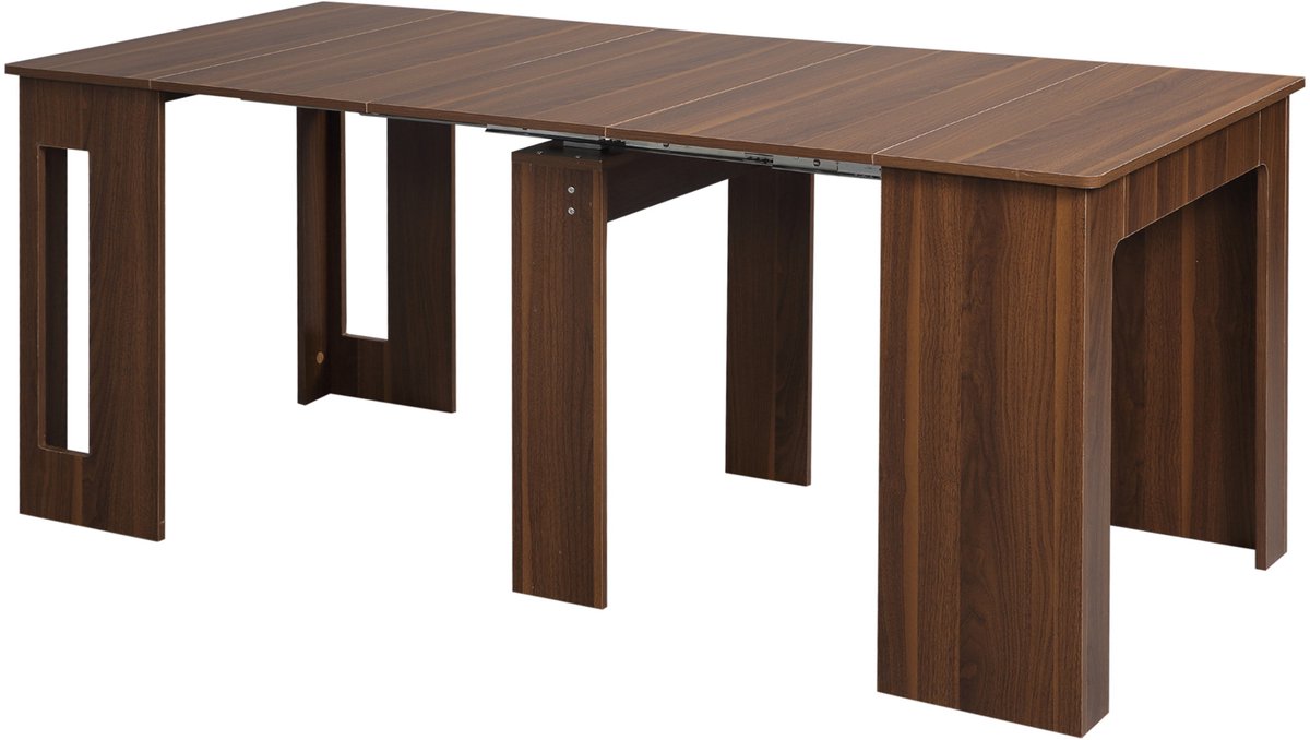 HOMCOM - eettafel - uitschuifbaar - makkelijk schoon te maken - bruin