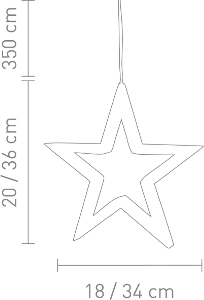 Sompex kerstverlichting LED ster LUCY 18 cm chroom
