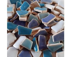 Keramische Mozaïek Steentjes Turquoise Blauw Mix 300 Gram