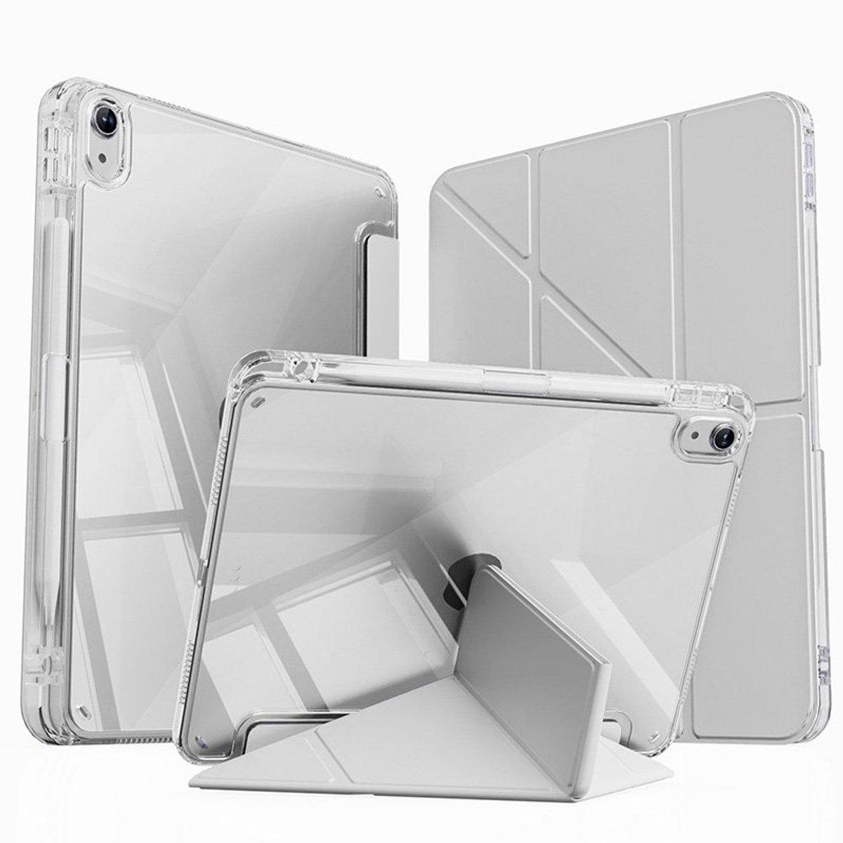 Mobiq - Origami Hoes geschikt voor iPad Pro 13 inch (2024) M4 - grijs