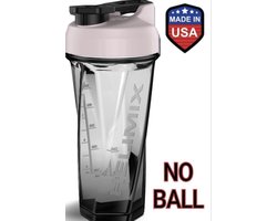HELIMIX Shake Beker - 828 ML Eiwitshaker - Fitness Sport Shake Smoothie Beker Fles Bidon - ZONDER Bal- Kleur Bubble Gum - Doorzichtig